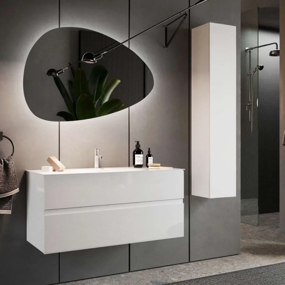 Colonna bagno sospesa Agata finitura Bianco Lucido