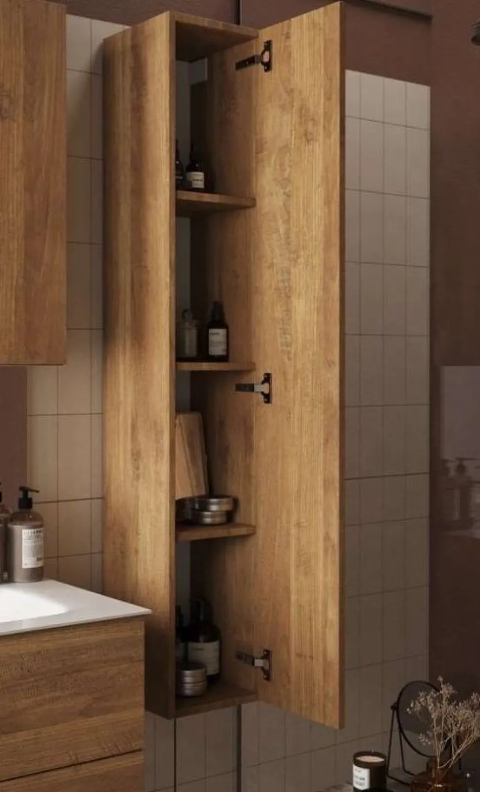 Colonna bagno sospesa Oregon finitura Rovere Mercure