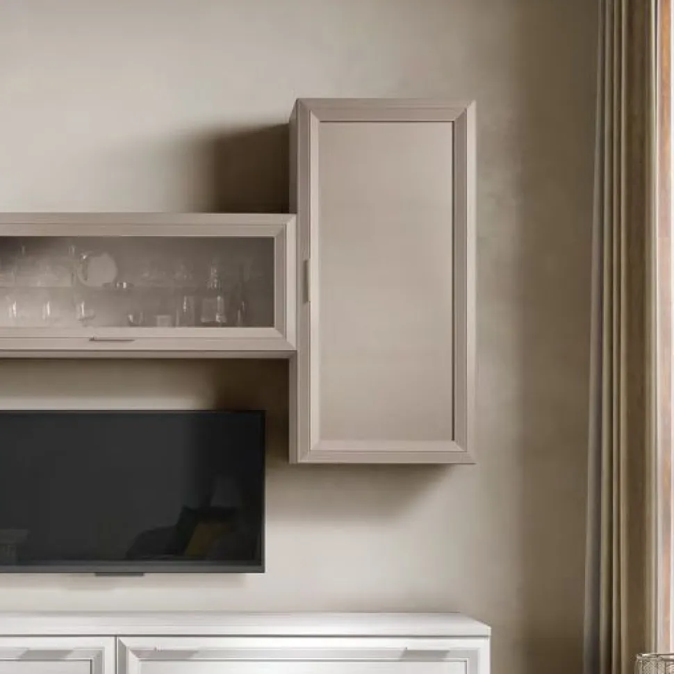 Colonna sospesa con anta a telaio linea Prevaling disponibile in tanti colori