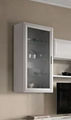 Colonna sospesa con anta a telaio in vetro linea Prevaling disponibile in tanti colori