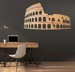 Colosseo Roma - quadro in legno mdf chiaro larghezza 1,1 metri