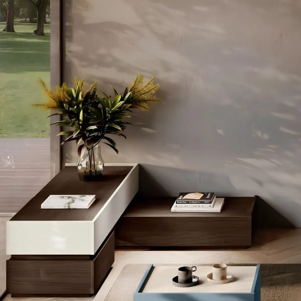 Comò angolare moderno con cassetti senza maniglie Idea disponibile in vari colori