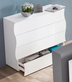 Comò linea Mia 4 cassetti in Bianco lucido