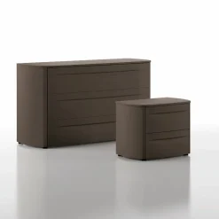 Comodino a 2 cassetti con maniglia integrata Helena disponibile in vari colori