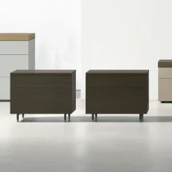 Comodino a 2 cassetti con TOP spessore 2 cm Astro disponibile in vari colori