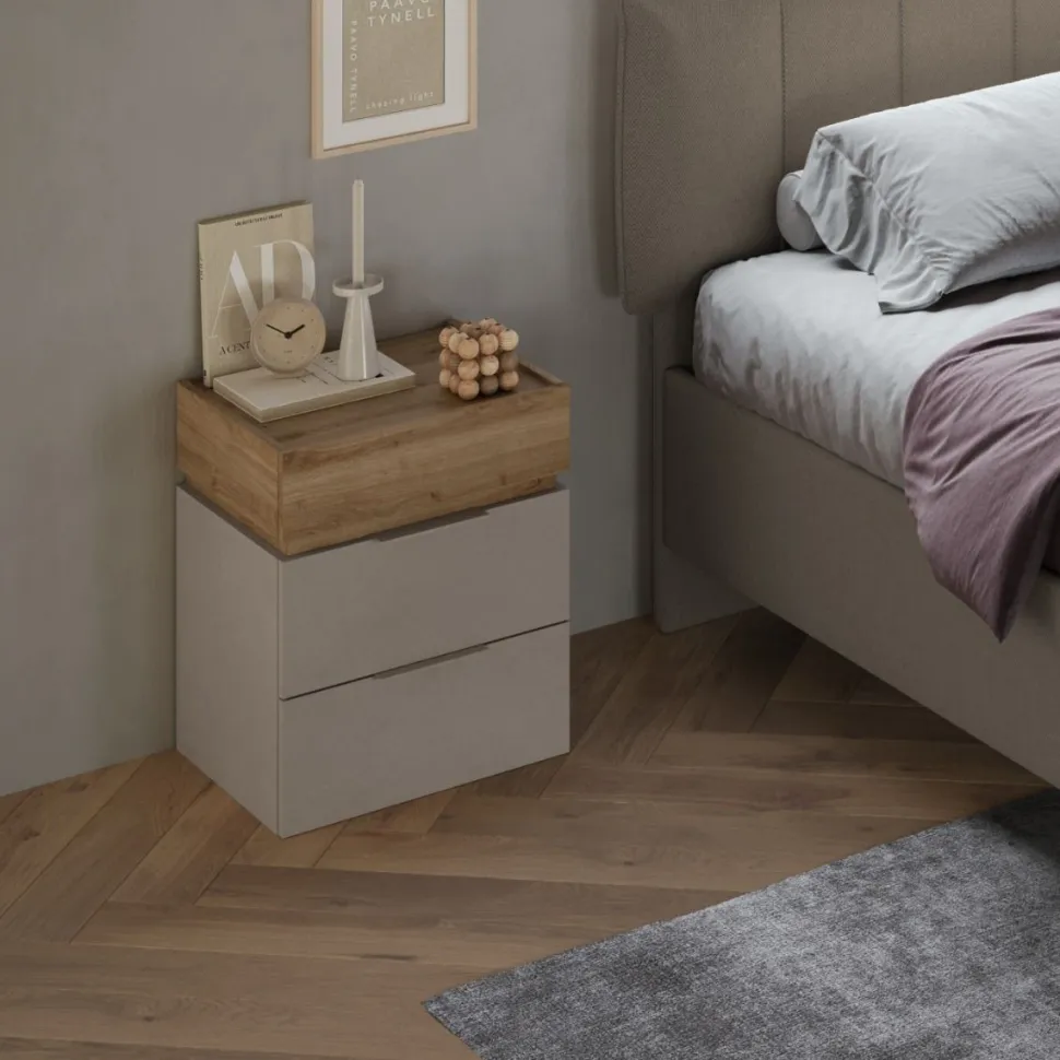Comodino a 3 cassetti Naike linea Chèrie disponibile in 3 colori