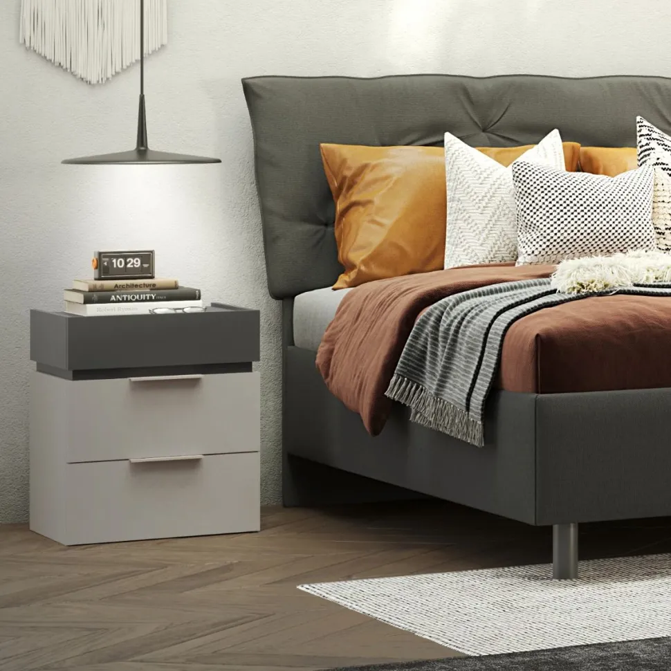 Comodino a 3 cassetti Naike linea Chèrie disponibile in 3 colori