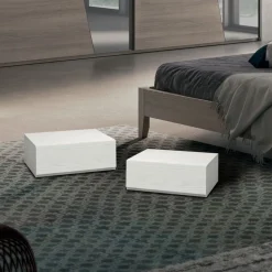Comodino Alice con un cassetto linea Alba Notte