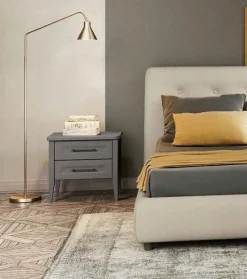Comodino Baron due cassetti linea Ginevra disponibile in vari colori