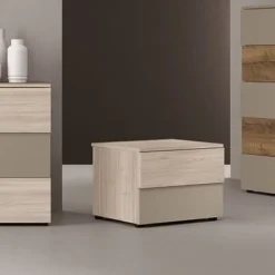 Comodino 2 cassetti con frontale bicolore a due spessori disponibile in vari colori