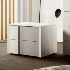Comodino 2 cassetti con maniglia pannello bicolore 14 mm disponibile in vari colori