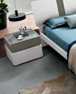Comodino 2 cassetti Fergus linea Domino disponibile in vari colori e 2 misure