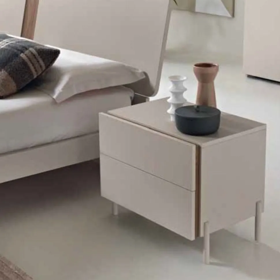 Comodino 2 cassetti Lady linea Domino disponibile in vari colori