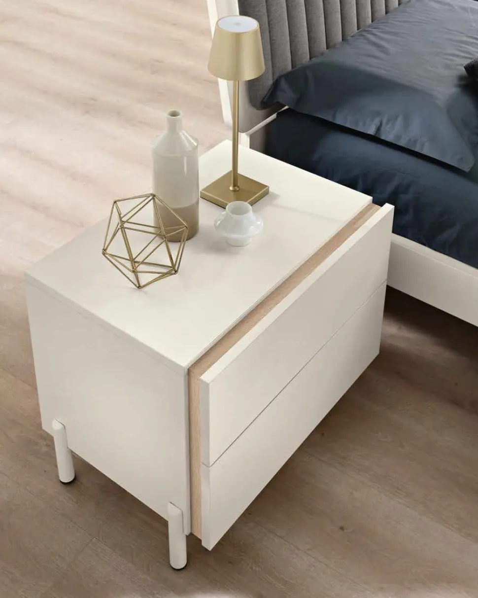 Comodino 2 cassetti Lady linea Domino disponibile in vari colori