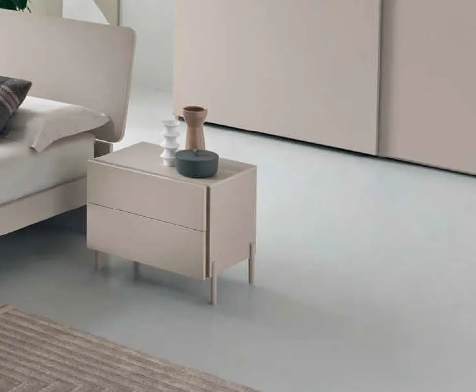 Comodino 2 cassetti Lady linea Domino disponibile in vari colori