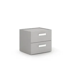 Comodino 2 cassetti per camerette con maniglie sagomate disponibile in 4 colori