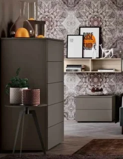 Comodino 2 cassetti senza maniglie Ego disponibile in 2 misure e vari colori