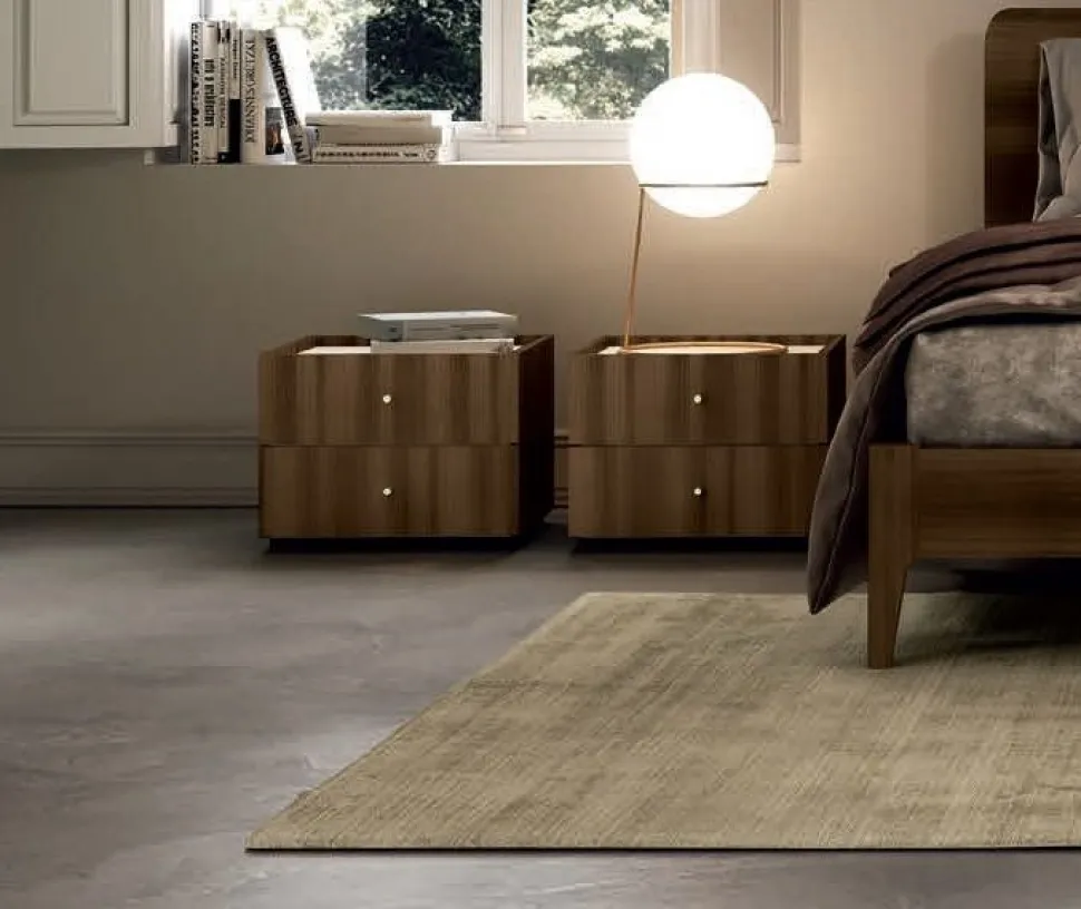 Comodino con 2 cassetti modello Elias Linea Lotto disponibile in 16 colori