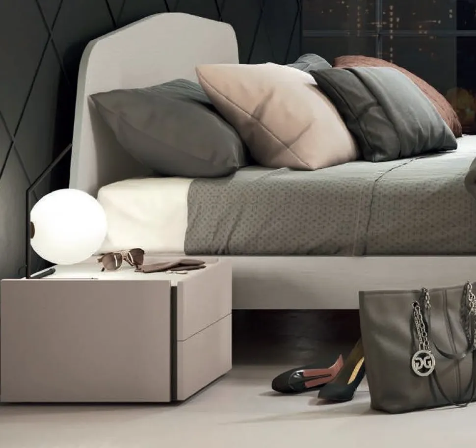 Comodino con 2 cassetti senza maniglia modello Alex Linea Lotto disponibile in 16 colori