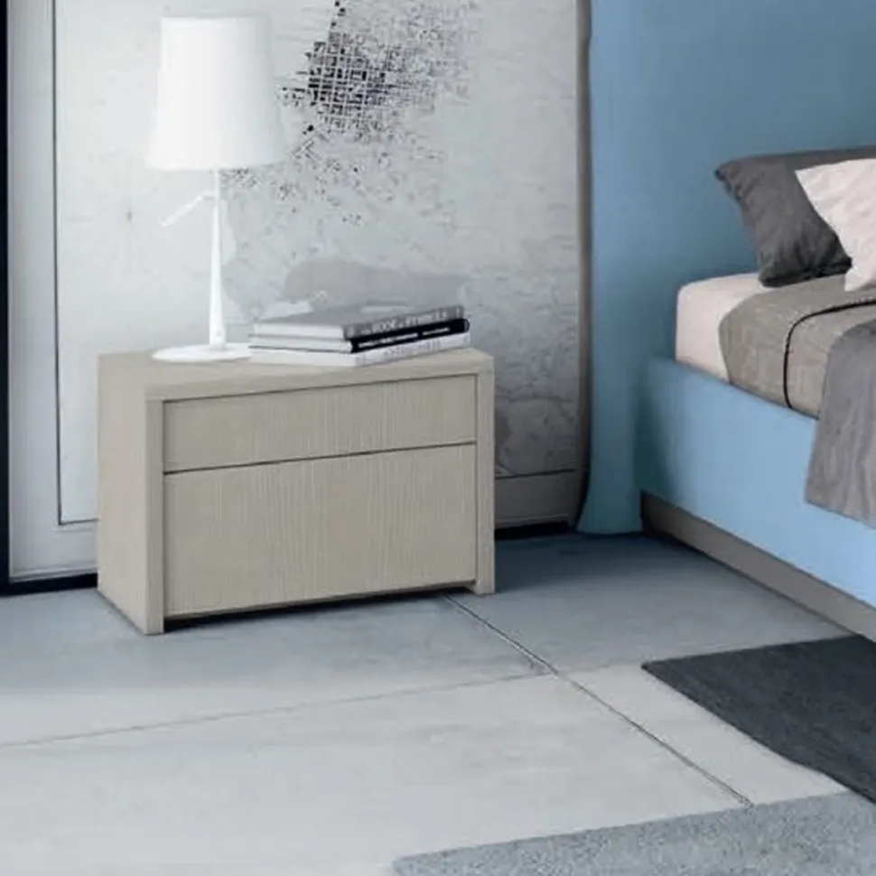 Comodino con 2 cassetti senza maniglia modello Rosy Linea Lotto disponibile in 20 colori