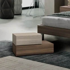 Comodino Dual con 2 cassetti linea Alba Notte