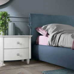 Comodino Itaca due cassetti linea Ginevra disponibile in vari colori