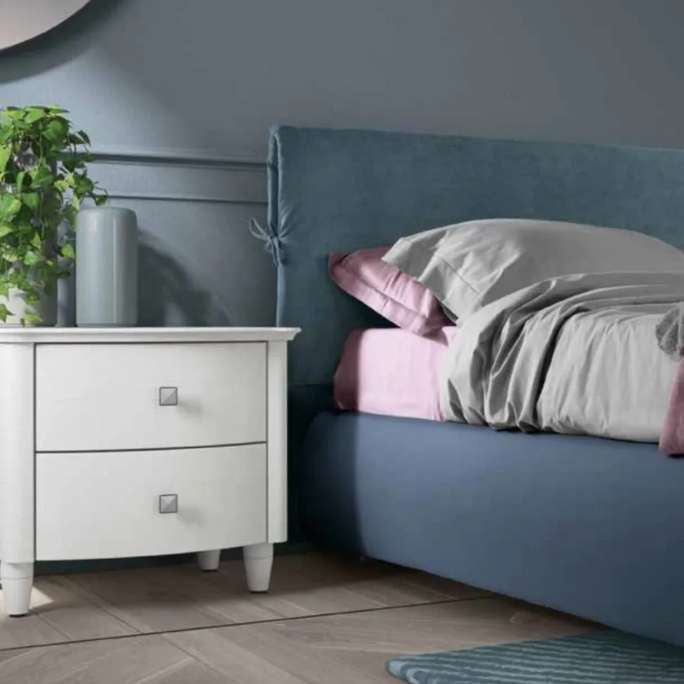 Comodino Itaca due cassetti linea Ginevra disponibile in vari colori