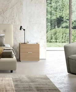 Comodino Laos con 2 cassetti Linea Lotto disponibile in 20 colori