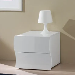 Comodino linea Mia in finitura Bianco Lucido