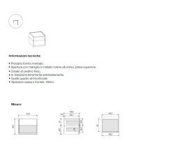 Comodino moderno a 1 cassetto con vano a giorno Box disponibile in vari colori