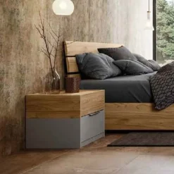 Comodino moderno 2 cassetti con maniglia in metallo cromata Box disponibile in vari colori