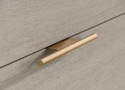 Comodino moderno 2 cassetti in Rovere Gessato con maniglia disponibile in 2 colori