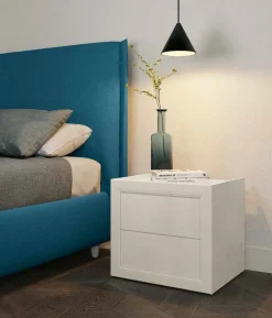 Comodino Oscar due cassetti linea Ginevra disponibile in vari colori