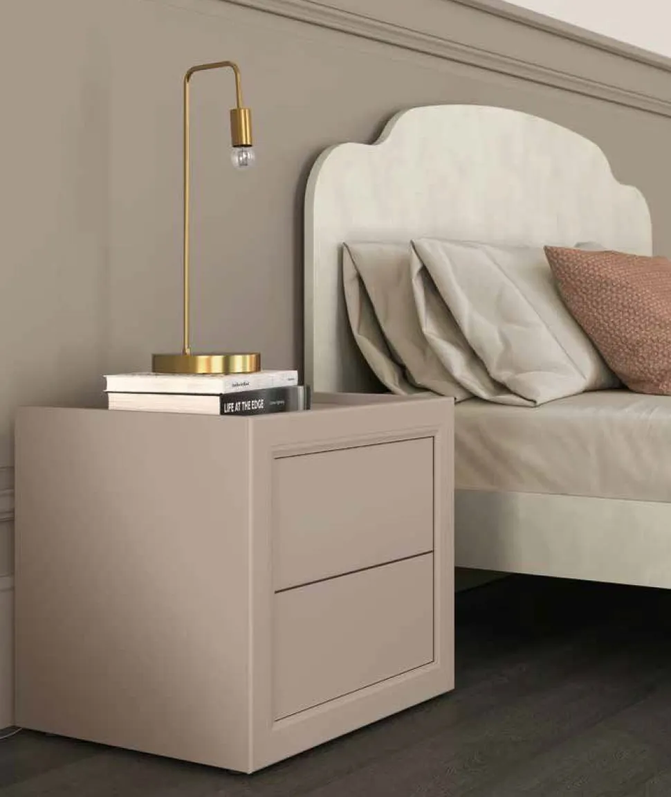 Comodino Oscar due cassetti linea Ginevra disponibile in vari colori
