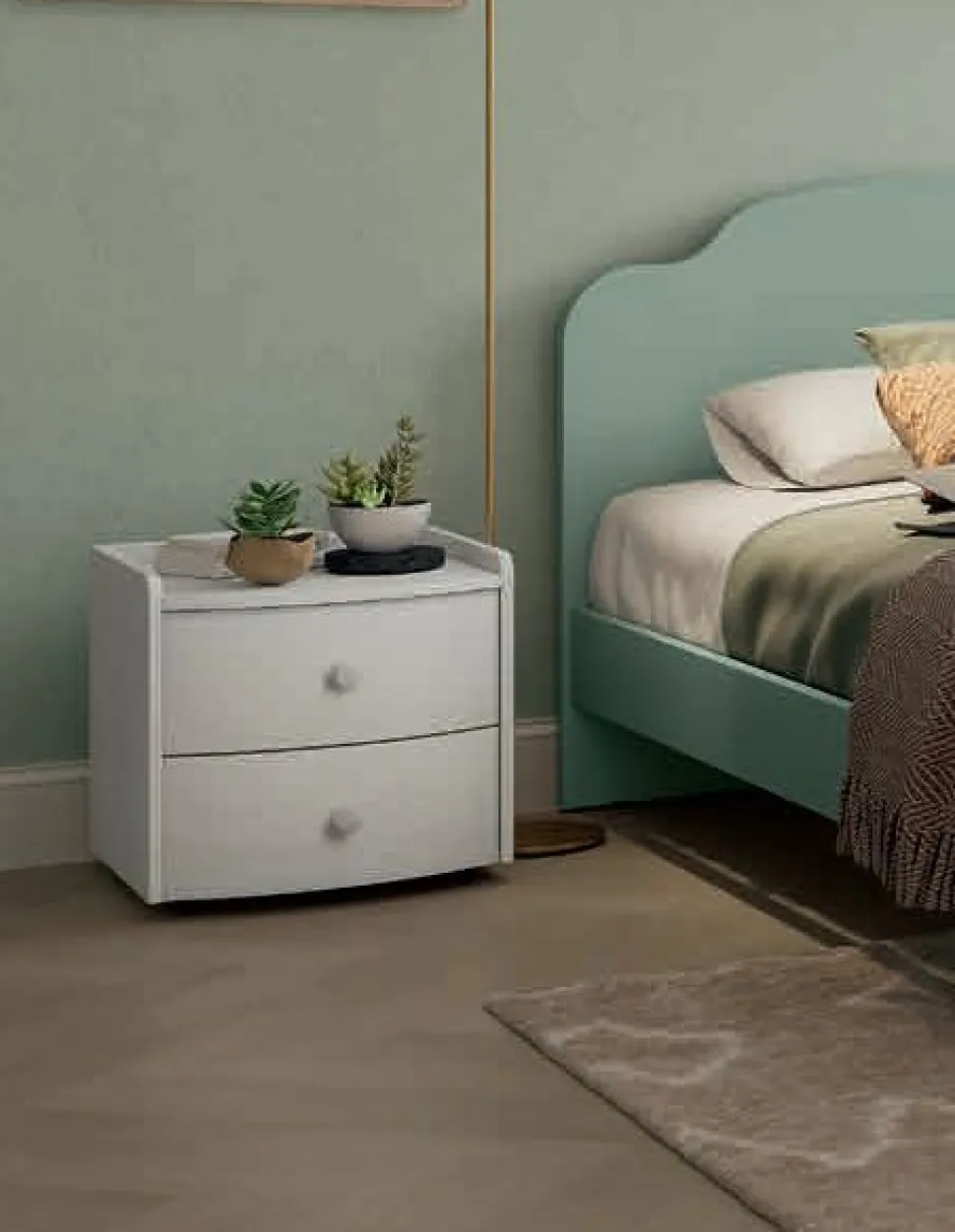 Comodino Pack due cassetti linea Ginevra disponibile in vari colori