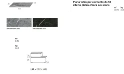 Comodino sfalsato 2 cassetti Fergus linea Domino disponibile in vari colori