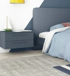 Comodino sospeso a due cassetti linea Airone