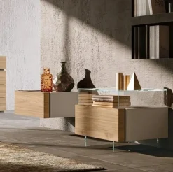 Comodino sospeso 1 cassetto senza maniglia Verano disponibile in vari colori