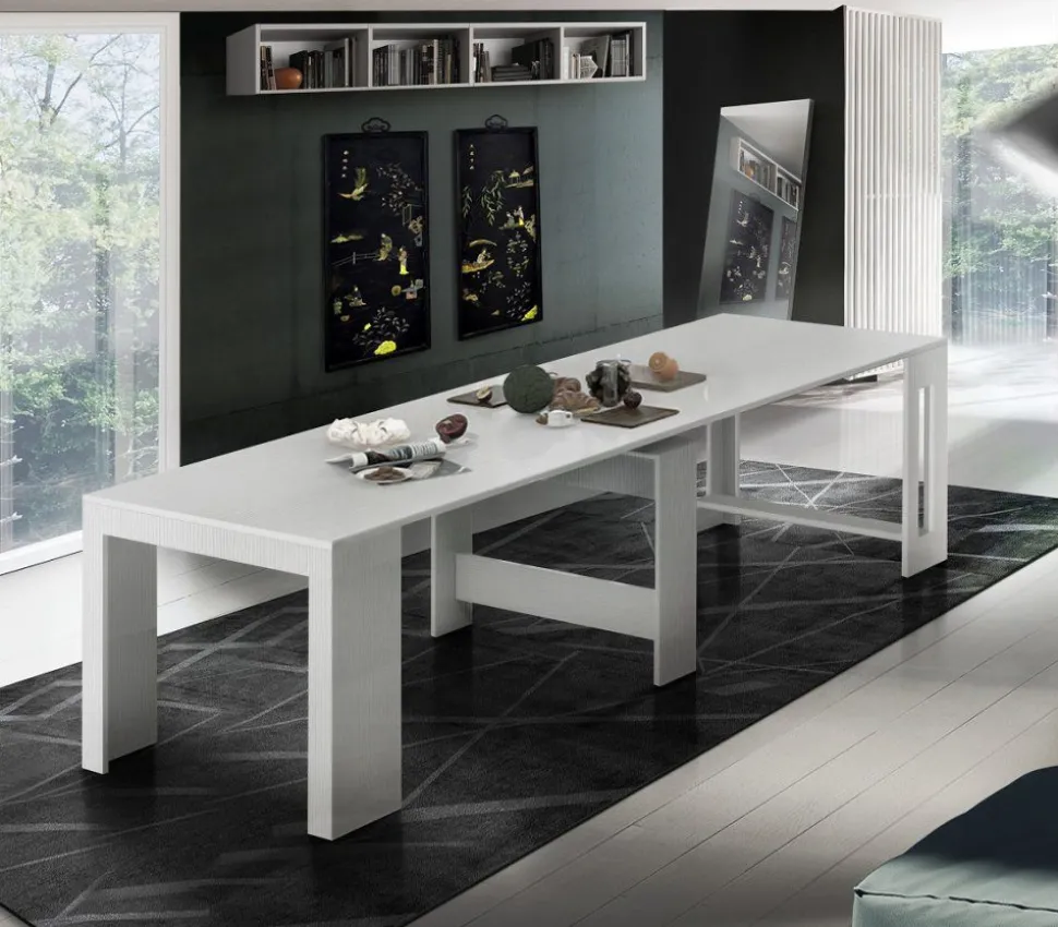 Consolle allungabile Bianco Frassino con Allunghe incorporate modello Inside 3 mt