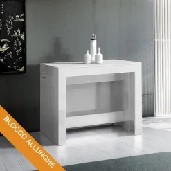 Consolle allungabile Bianco Frassino con Allunghe incorporate modello Inside 3 mt