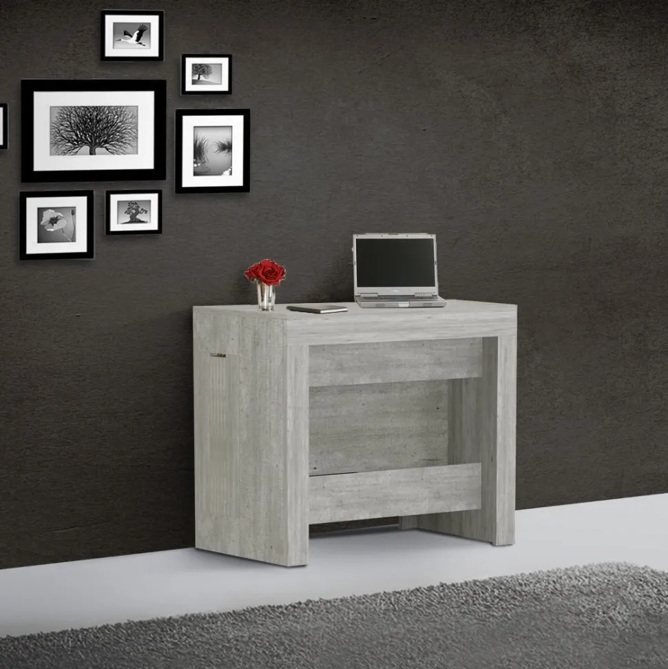 Consolle allungabile Cemento con Allunghe incorporate modello Inside 3 mt