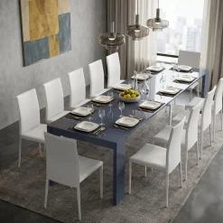 Consolle allungabile colore Blu Navy modello Deep laccato lucido o opaco 3 mt