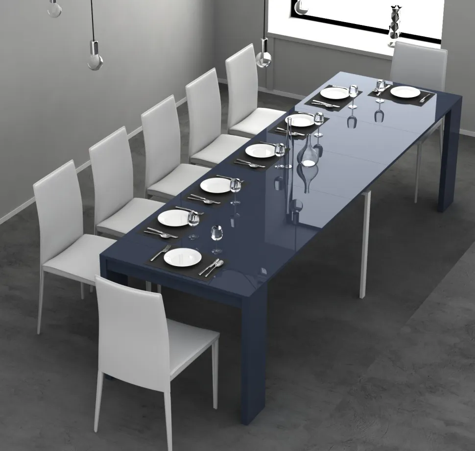 Consolle allungabile colore Blu Navy modello Deep laccato lucido o opaco 3 mt
