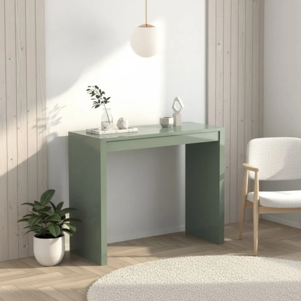 Consolle allungabile colore Verde scuro modello Pulcinella laccato lucido o opaco 3 mt