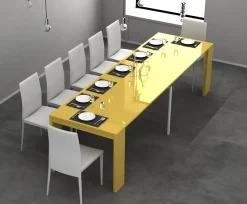 Consolle allungabile colore Camomilla modello Julien laccato lucido o opaco 3 mt