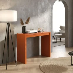 Consolle allungabile colore Arancio chiaro modello Demetra laccato lucido o opaco 3 mt