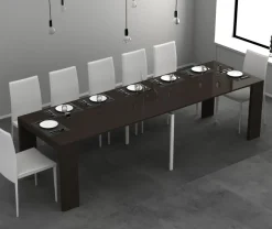 Consolle allungabile colore Brown marrone modello Sya laccato lucido o opaco 3 mt