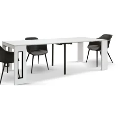Consolle allungabile in finitura Bianco Frassino modello Drive con vano porta allunghe
