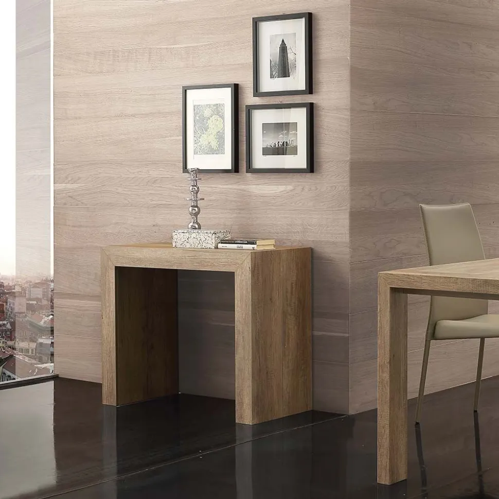 Consolle allungabile Nobilitato folding in Rovere modello Logika