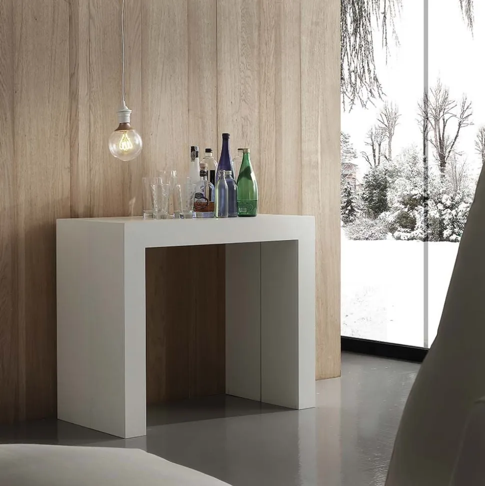 Consolle allungabile Nobilitato folding in Rovere modello Logika